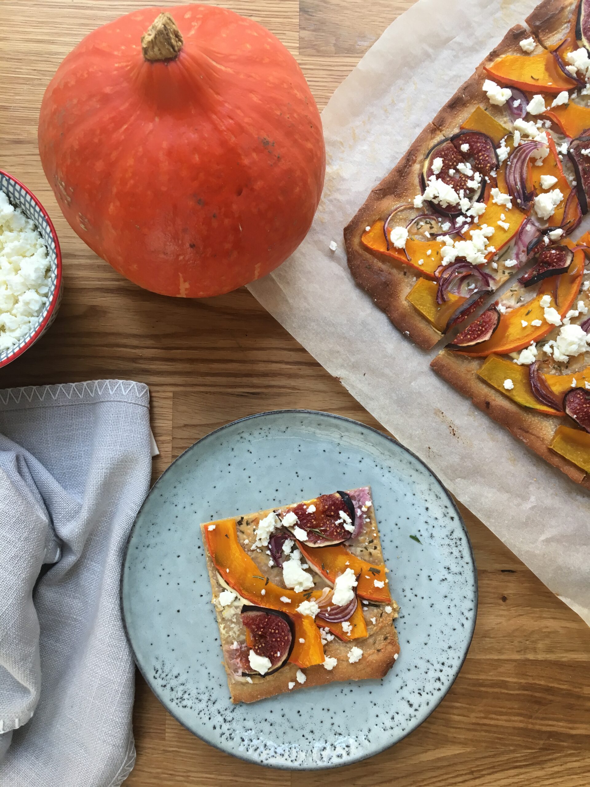 Kürbis Feta Pizza