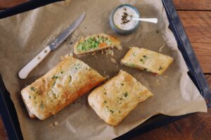 Gemüsestrudel Dinkelblätterteig